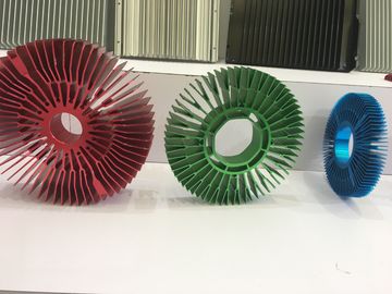 Red Anodized Aluminum Sunflower Radiator Led Cylindrical Heat Sink For Tracking Light