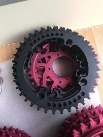 Red / Black Anodized CNC Machining Parts for Bicycle Accessories / Toothed Wheel