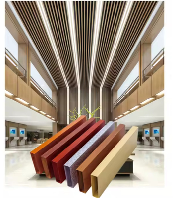 Decorative Anodized Aluminum Tube Outdoor Aluminium Square Pipe Wood Grain Rectangular Aluminum Section Fence Panel Profile
