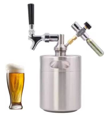 Double-wall Vacuum Insulation Stainless Steel Growler with 0.8mm Wall Thickness Fits Standard Keg Couplers