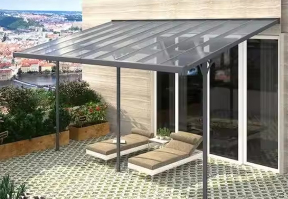 Outdoor Aluminum Frame Polycarbonate Canopy Balcony Awning Patio Covering Waterproof Terrace Aluminum Alloy OEM ODM Pavilion