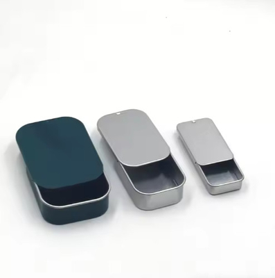 Factory Stock Push Pull Aluminum Jar 15ml 50ml 80ml Sliding Flat Metal Tin Box for Cosmetics for Lipstick Lotion Face Cream