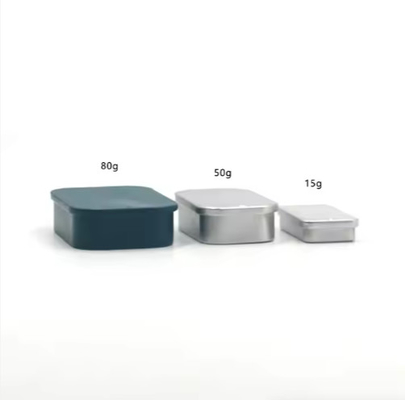 Factory Stock Push Pull Aluminum Jar 15ml 50ml 80ml Sliding Flat Metal Tin Box for Cosmetics for Lipstick Lotion Face Cream
